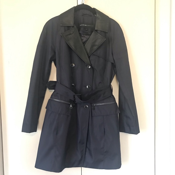 Andrew Marc Blue Trench Coat S - Picture 1 of 8